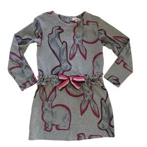 Catimini Bunny Pink and Gray Dress Girls Size 8